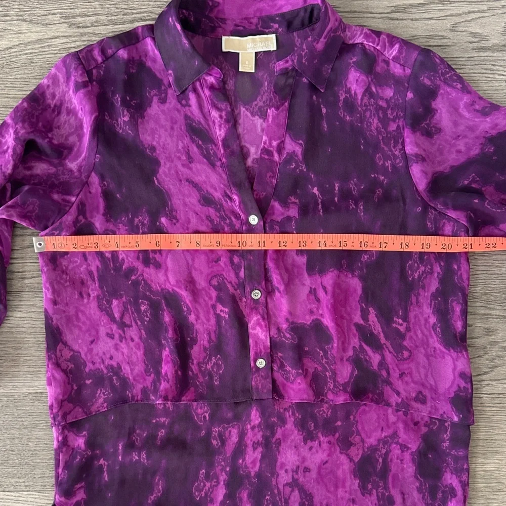 🌼MICHAEL KORS🌼 Purple Chiffon Layered Tunic Shirt